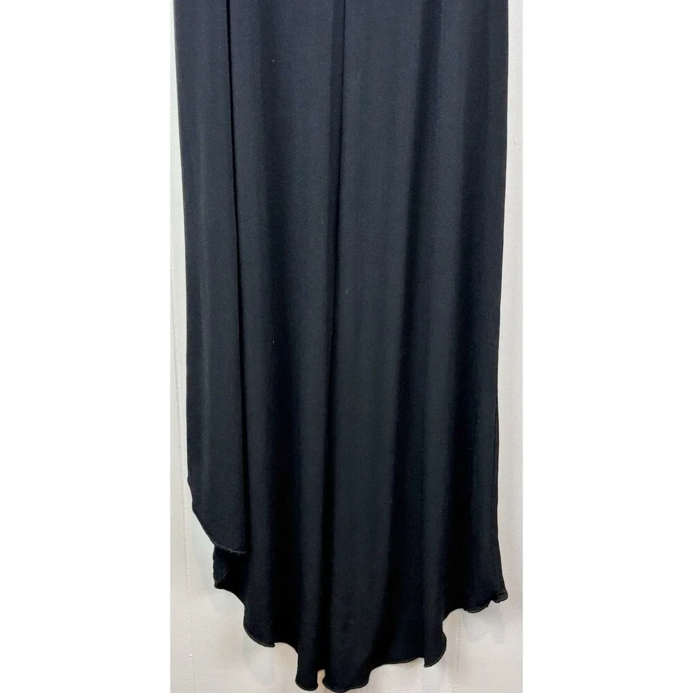 Vintage Y2K 2000s Sz Medium Black Dress Babydoll Asymmetrical City Triangles